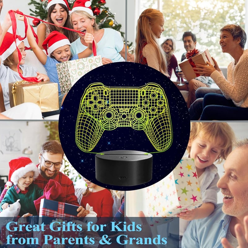 Posshe Gamepad 3D Lamp, Game Console Night Light for Kids, with 16 Colors Changing, Timer, 4 Flash Modes and Dimmable, Gaming Room Decor as Xmas Holiday Birthday Gifts, Gamer Gift for Boys Girls - Image 5